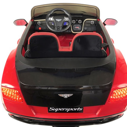 Bentley Supersports 2 Zits Elektrische Kinderauto | Rood-Zwart